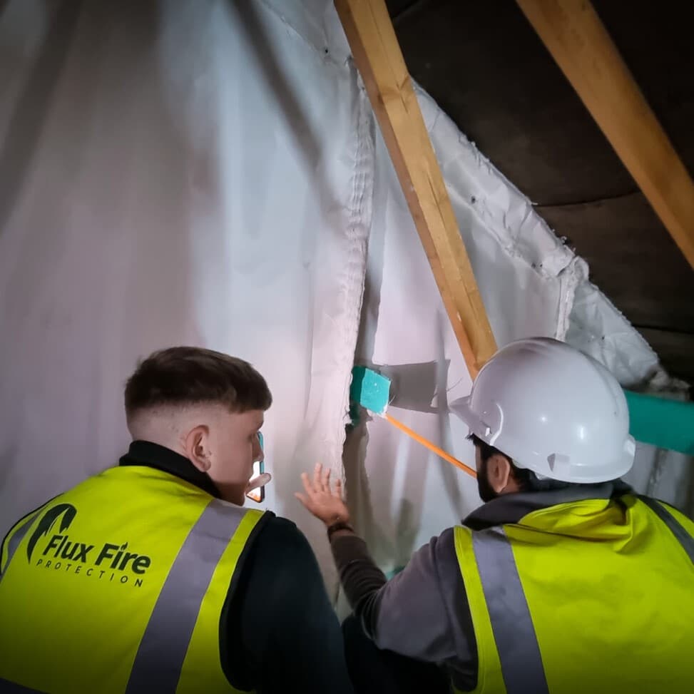 Fire curtain inspection square